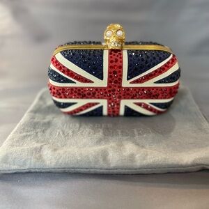 Alexander McQueen British Union Jack Rhinestone Clutch